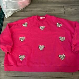 Pink Heart Embellished matching set